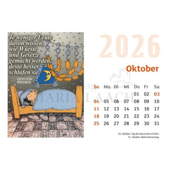 Laacher Tischkalender - Heiter durch das Jahr 2026, 15,5 x 11 cm<span class=prodhide>172097</span>