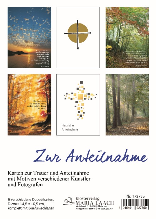 Kartenset Zur Anteilnahme, 6 Motive, 14,8 x 10,5 cm, in Cellopahnhülle<span class=prodhide>172735</span>