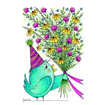 Vogel mit Blumen<span class=prodhide>453134</span>