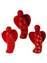 VE 3 Figur Engel rot, gemischt, 10 cm hoch<span class=prodhide>831093</span>