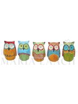 VE 5 Eulen, gemischt, 4,5 x 3,5 cm<span class=prodhide>831299</span>