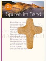 Handschmeichlerkreuz & Grußkarte mit Gebetstext Spuren im Sand, 17 x 12 cm<span class=prodhide>840050</span>