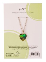 Halsanhänger Herz, Paua-Muschel, 1,5 x 1,5 cm, mit Kettchen<span class=prodhide>860598</span>