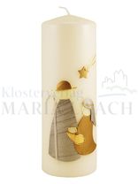 Kerze Heilige Familie klassisch gold/silber, mit Wachsauflage, 200/70 mm<span class=prodhide>871277</span>
