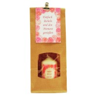 Einfach Lächeln und..., Kerze mit Geschenktüte, 100/50 mm<span class=prodhide>871429</span>