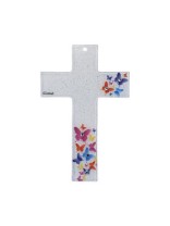 Glaskreuz Schmetterlinge, 16 x 10,3 cm<span class=prodhide>890180</span>