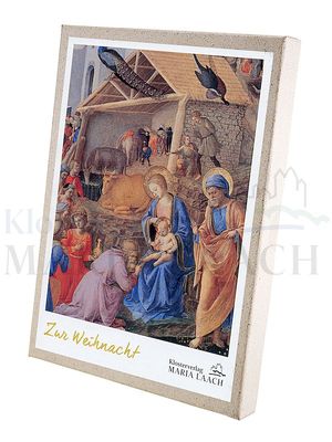 Zur Weihnacht, Tafelmalerei, 3 x 2 versch. Motive, 14,8 x 10,5 cm, in Geschenkbox<span class=prodhide>172666</span>