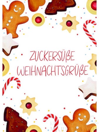 Postkarte - Zuckersüße Weihnachtsgrüße<span class=prodhide>403235</span>