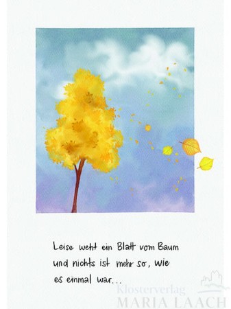 Doppelkarte - Leise weht ein Blatt vom Baum...<span class=prodhide>453221</span>