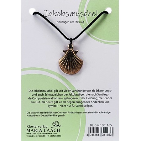 Halsanhänger Jakobsmuschel, mit schwarzer Schnur, 2,5 x 2 cm<span class=prodhide>801165</span>
