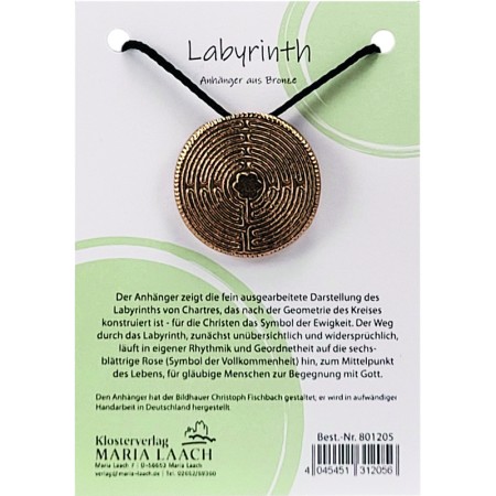 Halsanhänger Labyrinth, Ø 3,4 cm, mit schwarzer Schnur<span class=prodhide>801205</span>