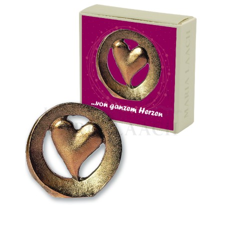 Mini-Stehplakette Herz Ø 4 cm, in Geschenkschachtel<span class=prodhide>801430/7</span>