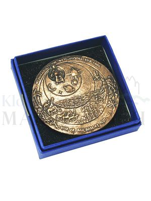 Plakette Schöpfung Im Anfang schuf Gott ..., Ø 7,5 cm, mit Expertise, in blauer Geschenkschachtel<span class=prodhide>802004/7</span>