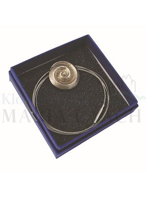 Halsanhänger Spirale, Ø 3 cm, Silberbronze, mit Edelstahlband, in blauer Geschenkschachtel<span class=prodhide>809461/7</span>