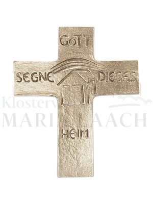 Kreuz Gott segne dieses Haus, 13,5 x 10,5 cm, Silberbronze<span class=prodhide>809612</span>