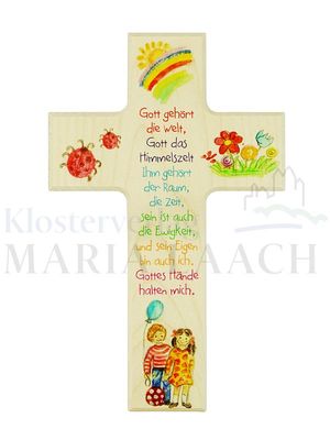 Kinderkreuz In Gottes Namen steh ich auf ..., 21,5 x 13,5 x 1,8 cm, Ahorn<span class=prodhide>810066</span>