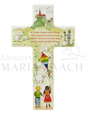 "Kinderkreuz ""In Gottes Namen steh ich auf ..."", Holz weiß, 15 x 9 x 1,3 cm"<span class=prodhide>810138</span>