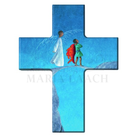 Holz-Kreuz Schutzengel, 9 x 7 cm"<span class=prodhide>810177</span>