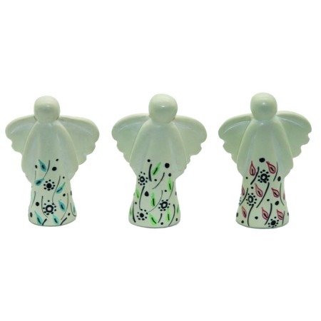 Speckstein-Engel Blüten, 2 x 3 Farben gemischt, 6-7 cm, VE 6 Stück<span class=prodhide>831302</span>