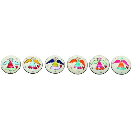 Speckstein-Handschmeichler Engel modern, 6 Farben, Ø 4,5 cm, VE 12 Stück<span class=prodhide>831304</span>