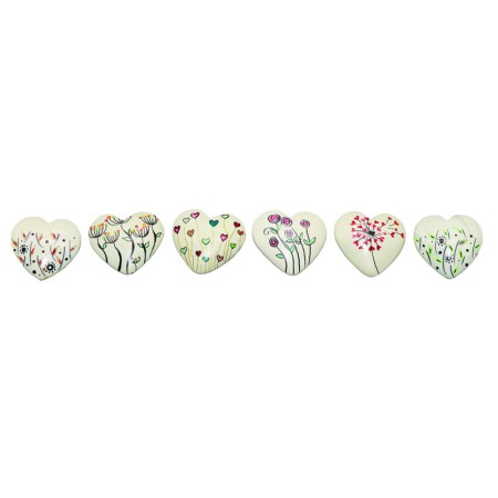 Speckstein-Herzen Blume, 2 x 6 Farben gemischt, Ø 4 cm, VE 12 Stück<span class=prodhide>831306</span>