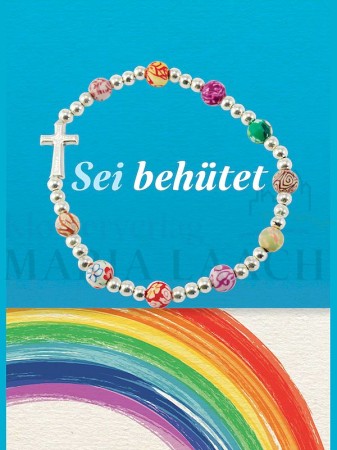 Armband bunte Perlen klein, auf Minicard Sei behütet, 11,2 x 8 cm<span class=prodhide>841471</span>