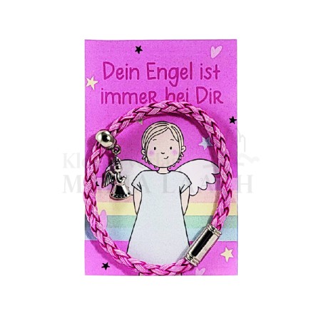 Dein Engel ist immer bei Dir, Armband rosa auf Kärtchen<span class=prodhide>841493</span>