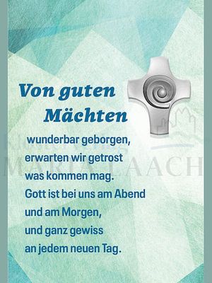 "Von guten Mächten, Minikreuz ""Spirale"" auf Kärtchen, 11,5 x 8 cm"<span class=prodhide>841628</span>
