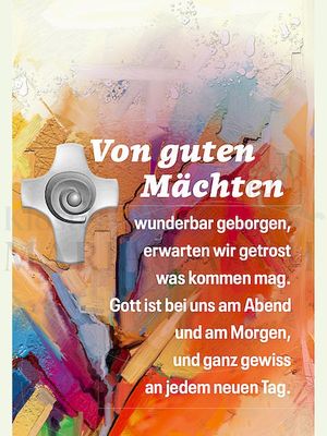 "Von guten Mächten, Minikreuz ""Spirale"" auf Kärtchen, 11,5 x 8 cm"<span class=prodhide>841629</span>