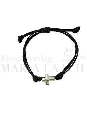 VE 5 Armband mit Kreuz, schwarzes Lederband, Ø 6 cm<span class=prodhide>860645</span>