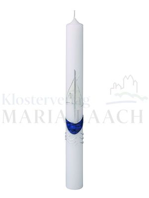 Kerze Schiff, blau-silber, 400/40 mm<span class=prodhide>871001</span>