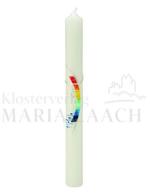 Kerze Zur Taufe (gebogenens Kreuz, Regenbogen), 400/40 mm<span class=prodhide>871039</span>