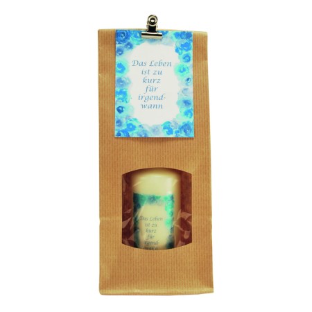 Das Leben ist..., Kerze mit Geschenktüte, 100/50 mm<span class=prodhide>871428</span>