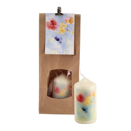 Kerze in Geschenktüte, Mohnblumen, 100/50 mm<span class=prodhide>871430</span>
