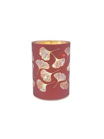 LED-Windlicht Ginko rot, Ø 7,5 x 10 cm<span class=prodhide>872102</span>