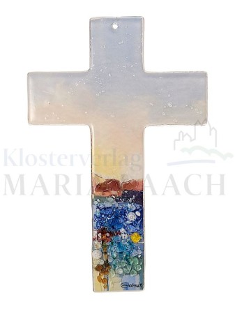 Glaskreuz Blumen, 16 x 10,3 cm<span class=prodhide>890174</span>