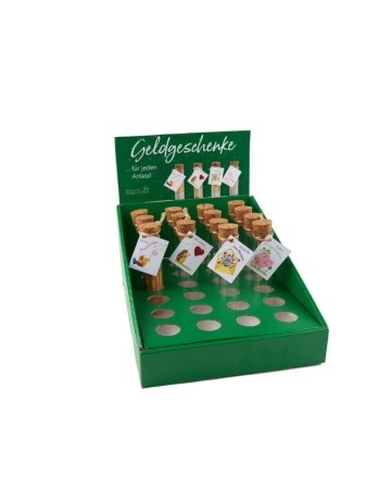 Nachfüllpack für Verkaufsdisplay 890274, 4 x 6 Gläschen für Geldgeschenke<span class=prodhide>890275</span>